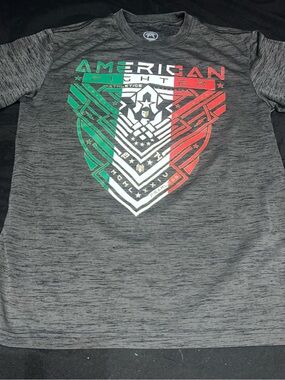 American Fighter Black Youth Logo Tee with White Print